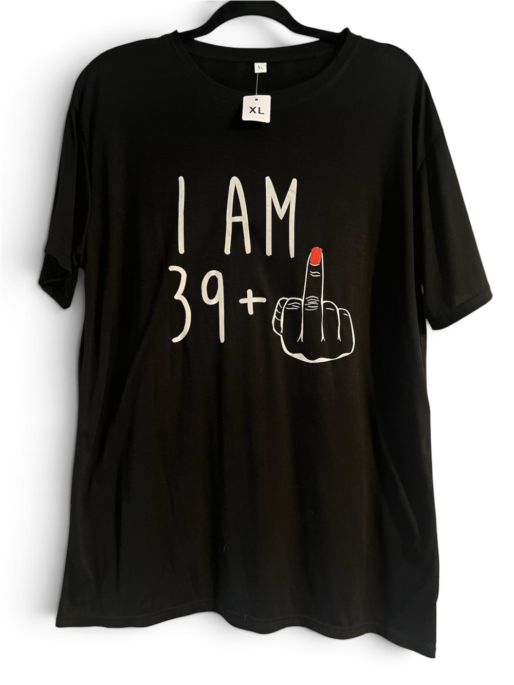 I AM 39+ Graphic Women’s Black Tee